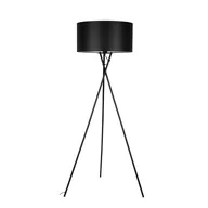 Lampy stojące - Lampa Podłogowa Hugo E27 Satyna Czarny abazur - miniaturka - grafika 1