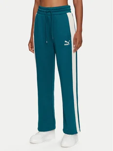 Puma Spodnie dresowe Iconic T7 627996 Zielony Straight Leg - Spodnie sportowe damskie - miniaturka - grafika 1