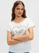 Koszulki i topy damskie - Biały top z nadrukiem - miniaturka - grafika 1