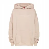 Bluzy damskie - BLUZA unisex z KAPTUREM kangurka DRESOWA sportowa CAMPUS DAMARIS beż L/XL - miniaturka - grafika 1