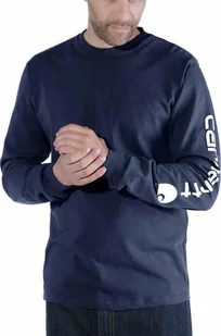 Carhartt Koszulka Carhartt Logo Long Sleeve Navy - Koszulki męskie - miniaturka - grafika 1
