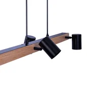 Lampy sufitowe - Żyrandol Frida cztery spoty, czarny/jasne drewno - miniaturka - grafika 1