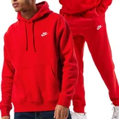 Dresy męskie - Nike czerwony komplet dresowy męski ocieplany zestaw bluza spodnie XL - miniaturka - grafika 1