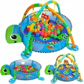 Maty edukacyjne - DUŻA MATA EDUKACYJNA MIĘKKA INTERAKTYWNA DLA NIEMOWLAKA ŻÓŁW + PIŁKI - miniaturka - grafika 1