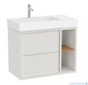 Szafki łazienkowe - Roca Tura Unik zestaw szafka z umywalką lewa 80x43x60 BIAŁY MAT A852028558 - miniaturka - grafika 1