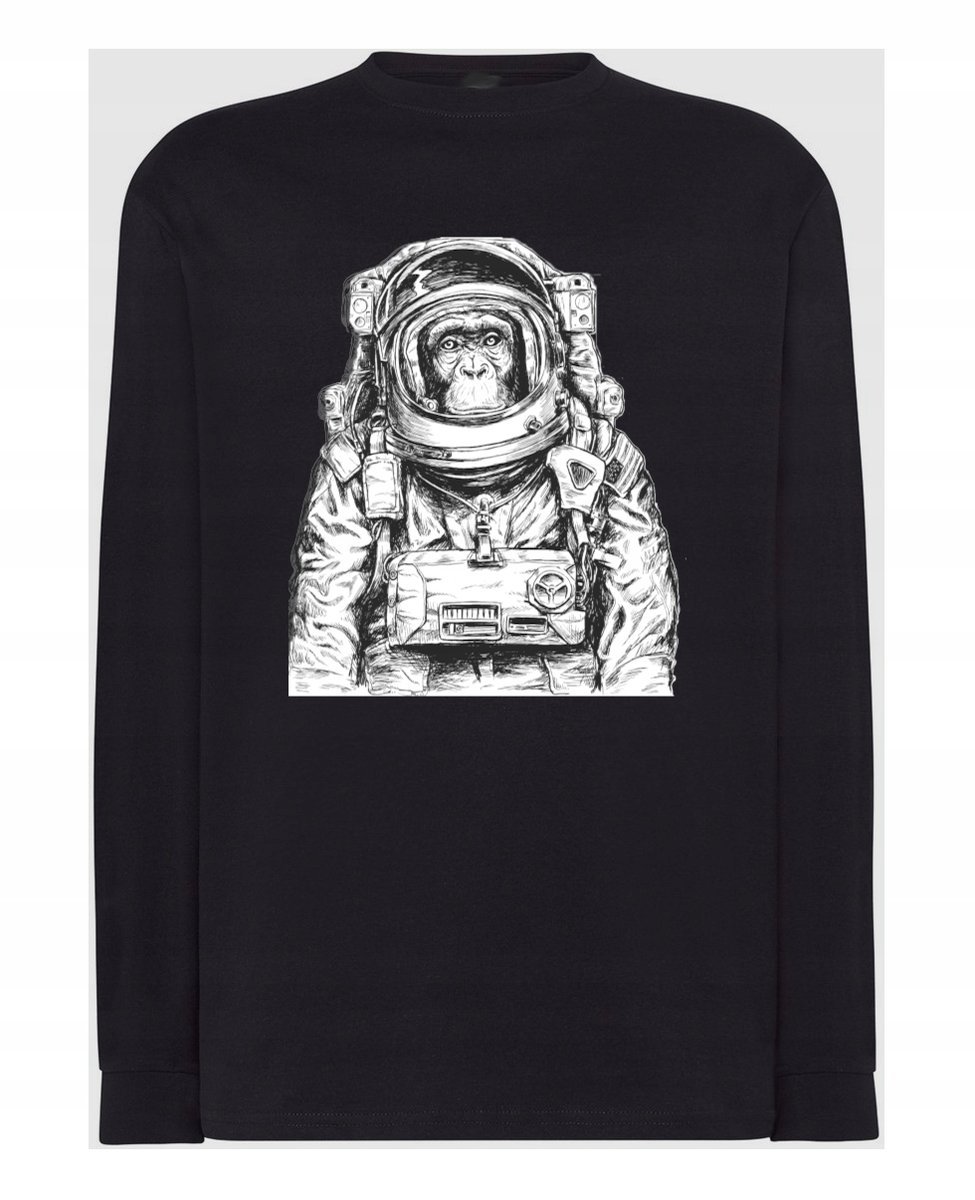 Longsleeve męski nadruk Małpa Astronauta r.XL