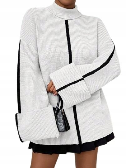 SHEIN SWETER DAMSKI BIAŁY Z DŁUGIM RĘKAWEM CASUAL 38 ŁYE