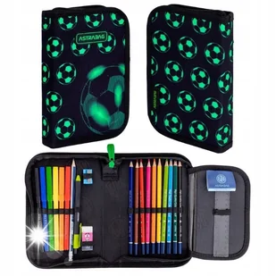 PIÓRNIK DWUKLAPKOWY Z WYPOSAŻENIEM PIŁKA FOOTBALL - Piórniki - miniaturka - grafika 1