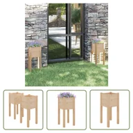 Donice - The Living Store Donice ogrodowe - 2 szt. - 31x31x70 cm - lite drewno sosnowe - Podwyższona Donica - miniaturka - grafika 1