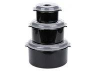 Pojemniki kuchenne - LIVARNO home Pojemniki do kuchenki mikrofalowej, 3 sztuki (Czarny) - miniaturka - grafika 1