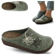 Kapcie damskie - Kapcie Domowe Ciepłe Klapki Damskie Filcowe Wygodne Befado Zielone 40 - miniaturka - grafika 1