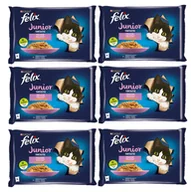 Mokra karma dla kotów - FELIX Fantastic Junior w galaretce z kurczakiem i łososiem 12x(4x85g) - miniaturka - grafika 1