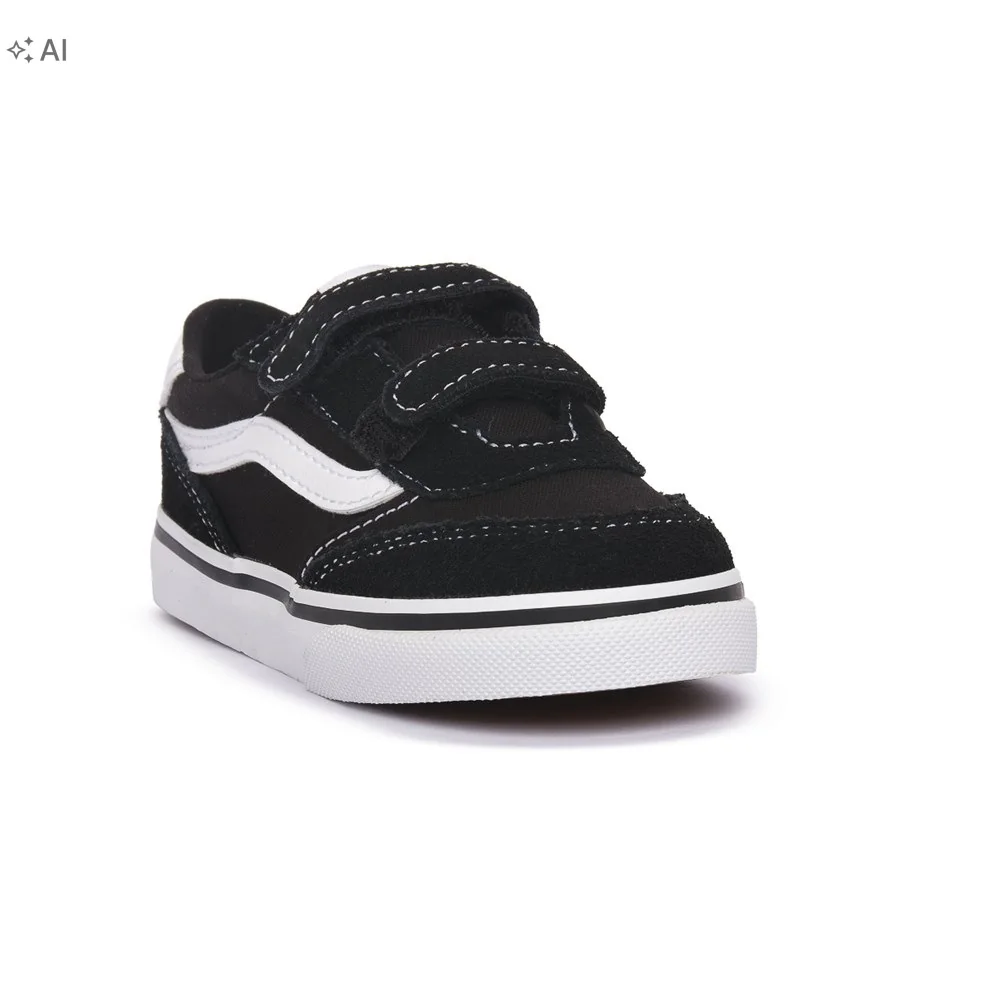 VANS BROOKLYN TRAMPKI DZIECIĘCE CZARNE NA RZEPY NISKIE ZE SKÓRĄ 25 6RA