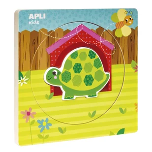 Apli Kids Drewniane puzzle z warstwami Kids - Żółw 2+ - Puzzle - miniaturka - grafika 1