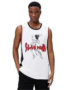 Koton Męski sportowy tank top koszykówka z nadrukiem Crew Neck, biały (000), S - Koszulki męskie - miniaturka - grafika 1