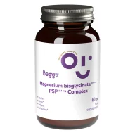 Witaminy i minerały - Beggs Magnesium bisglycinate 380 mg + P5P COMPLEX 1,4 mg suplement magnez witamina B6 60 kapsułek - miniaturka - grafika 1
