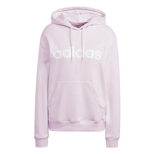 adidas Damska bluza z kapturem Essentials Linear, Przezroczysty różowy/biały, XXS