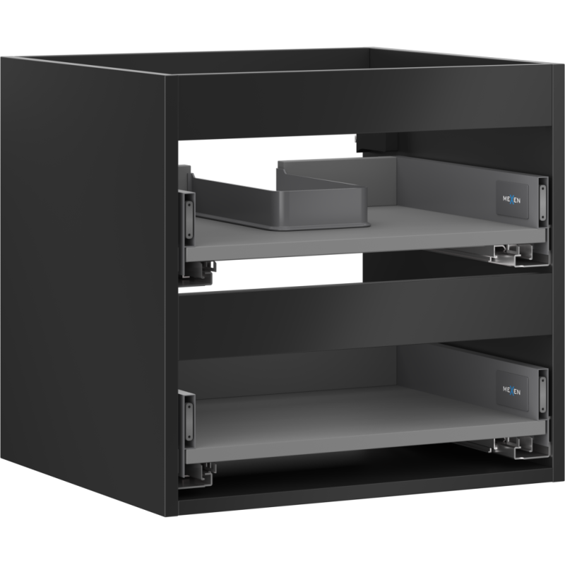 Mexen Box-A korpus szafki podumywalkowej 50 cm, 2 szuflady, czarny mat - 91AX0-0500-470-2-71