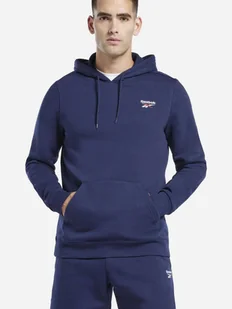 Bluza z kapturem męska ocieplana Reebok Identity Small Logo Fleece Hoodie 100202877 L Granatowa (1200143505977) - Bluzy męskie - miniaturka - grafika 1