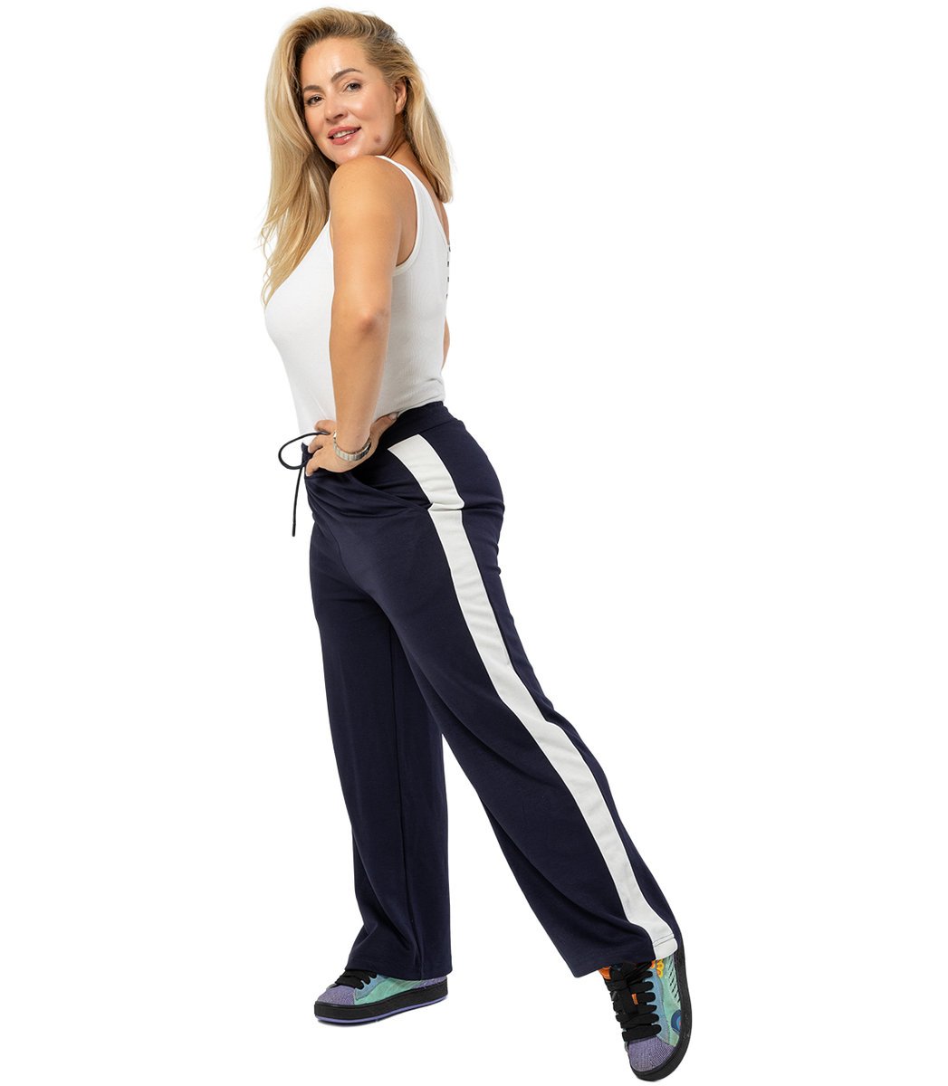 Wygodne spodnie dresowe z białym lampasem LEXI-L