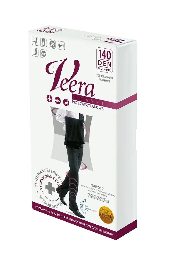 Veera Travel Skarpety Męskie Przeciwżylakowe 140 Den Kolor Szary, Rzozmiar 1/S