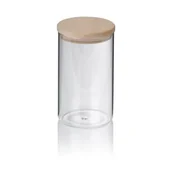 Pojemniki kuchenne - Kela Amelie - pojemnik kuchenny, szkło borokrzemowe, drewniana pokrywka, 1,0 l, KE-11956 - miniaturka - grafika 1