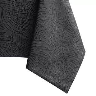 Obrus Gaia Grafitowy Tłoczony Roślinny 110 koło AmeliaHome - TCLOTH/AH/GAIA/HMD/DARKGREY/R110X110 - Obrusy i serwetki - miniaturka - grafika 1