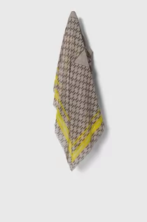 Apaszki i szaliki damskie - Karl Lagerfeld chusta z domieszką jedwabiu kolor beżowy wzorzysta - grafika 1