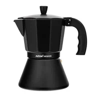 Zaparzacze i kawiarki - Kawiarka aluminiowa 300 ml na 6 filiżanek czarny - miniaturka - grafika 1