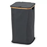 Kosze na bieliznę - Antracytowy materiałowy kosz na pranie z bambusową krawędzią Domopak Hamper, wys. 58,5 cm - miniaturka - grafika 1