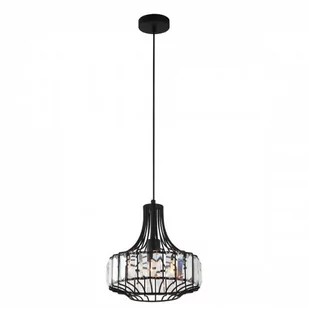 Italux LAMPA wisząca SAWIN MDM-2725/1A BK druciana OPRAWA zwis z kryształkami IP20 crystal czarny - Lampy sufitowe - miniaturka - grafika 1