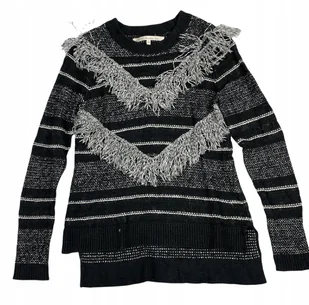 Czarny sweter damski w paski Rachel Roy S - Swetry damskie - miniaturka - grafika 1