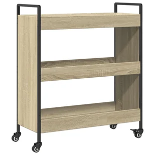 vidaXL Wózek kuchenny dąb sonoma 70x30x82 cm Materiał drewnopochodny - Wózki kuchenne - miniaturka - grafika 1