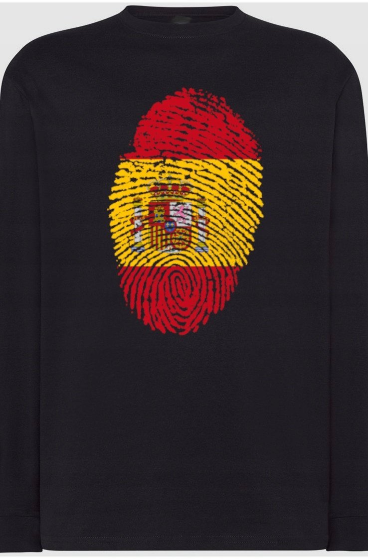 Hiszpania Flaga Odcisk Palca Longsleeve Rozm.5XL