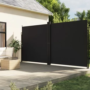vidaXL Zwijana markiza boczna, czarna, 220x600 cm - Markizy - miniaturka - grafika 1