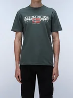 Koszulki męskie - Napapijri Koszulka w kolorze zielonym - miniaturka - grafika 1