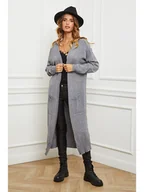 Swetry damskie - So Cachemire Kardigan "Acor" w kolorze szarym - miniaturka - grafika 1