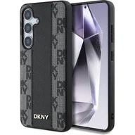 Etui i futerały do telefonów - Etui DKNY Leather Checkered Pattern MagSafe do Samsung Galaxy S25 Czarny - miniaturka - grafika 1