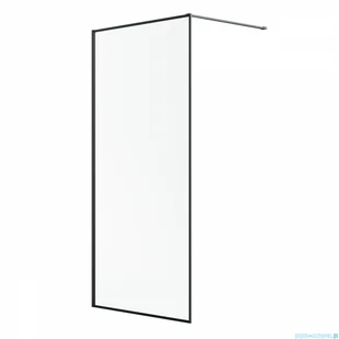 Radaway Modo F II Black kabina Walk-in 55x201cm Czarna szkło przejrzyste 10409055-54-01 - Kabiny prysznicowe - miniaturka - grafika 1