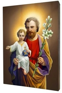 Święty Józef, obraz na desce lipowej - Ikony i obrazy sakralne - miniaturka - grafika 1