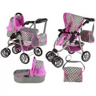 Domki dla lalek - Wózek dla lalek spacerówka 2w1 gondola Leantoys - miniaturka - grafika 1