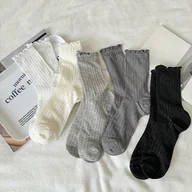 Skarpetki damskie - TEMU 5 par damskich cienkich skarpetek - Oddychający siateczkowy wzór z oczkami, jednokolorowe (beżowy, biały, jasnoszary, ciemnoszary, niebieski) - - miniaturka - grafika 1