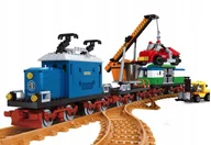 Klocki - KLOCKI KONSTRUKCYJNE POCIĄG TOWAROWY Z WAGONAMI 724 ELEMENTY ZESTAW TORY - miniaturka - grafika 1