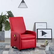 Fotele - vidaXL Elektryczny fotel do masażu, regulacja, czerwony, ekoskóra - miniaturka - grafika 1