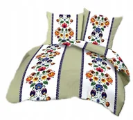 Pościel - pościel bawełna lux 200x220 + 2 poszewka B 257-4 łowicz szary pas - miniaturka - grafika 1