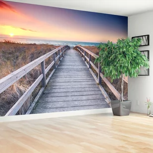 Fototapeta Drewniana ścieżka - Fototapety - miniaturka - grafika 1