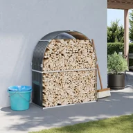Wózki magazynowe - vidaXL Stojak na drewno, antracyt, 120x45x140 cm, stal galwanizowana - miniaturka - grafika 1