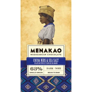 Menakao czekolada ciemna 63% nibsy/sól 75g - Czekolada - miniaturka - grafika 1