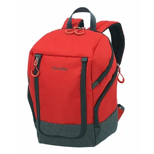 Travelite travelite Bagaż podręczny plecak na podróż, czas wolny i sport, seria bagażu Basics Daypack: kompaktowy plecak podróżny, czerwony/szary (czerwony) - 096290-10 096290-10 - Plecaki - miniaturka - grafika 3