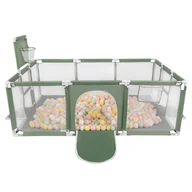 Łóżeczka i kojce - Selonis Boisko BO-100X z piłeczkami 6cm zielony: pastelowy beż-pastelowy żółty-biały-mięta-pudrowy róż 180x122x62/400piłek Zabawka kojec - miniaturka - grafika 1